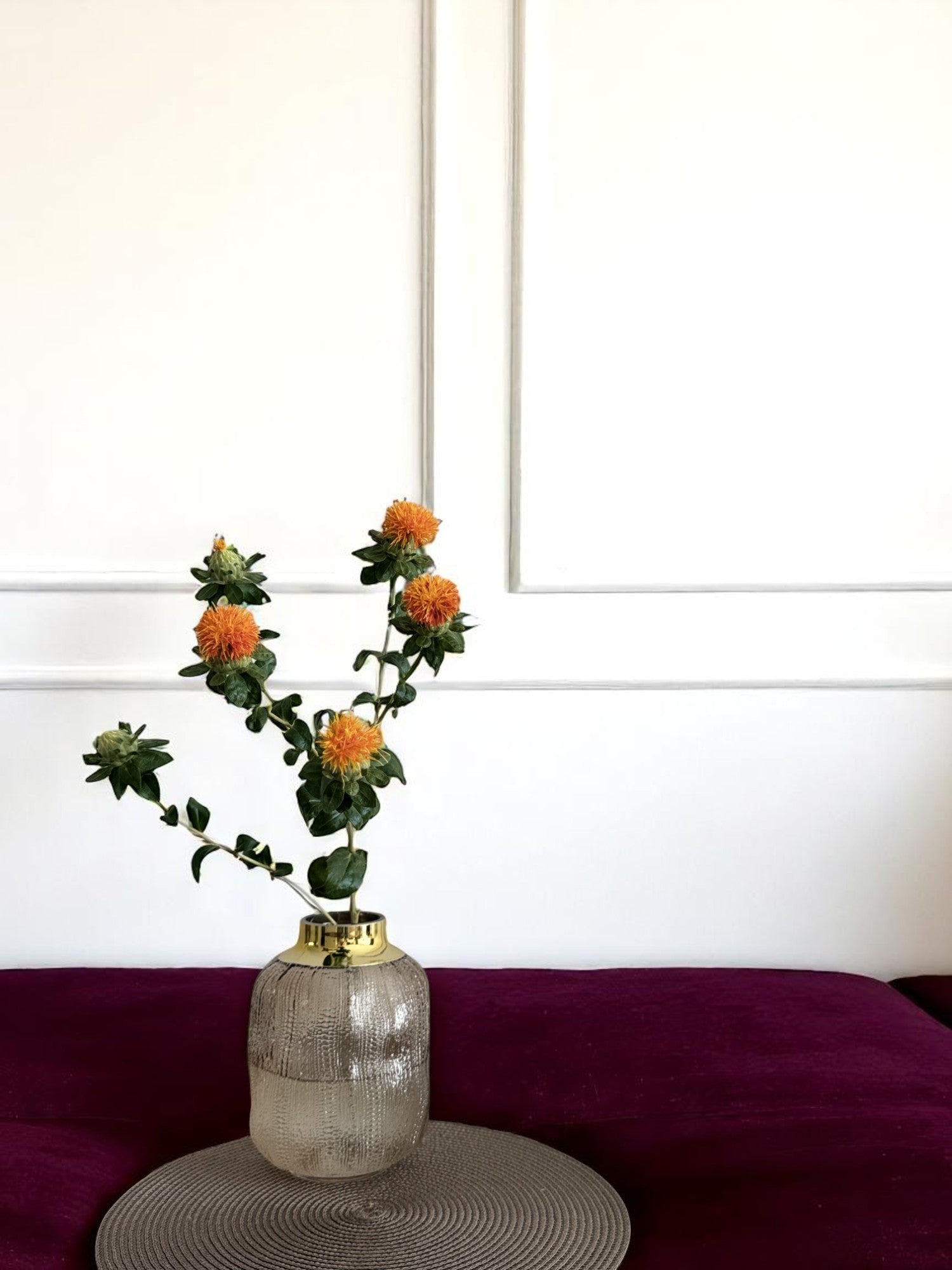Vase "Brun Doré Petite" with Gold Accent